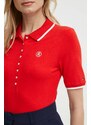 Polo tričko Tommy Hilfiger dámsky, červená farba, WW0WW41288