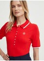 Polo tričko Tommy Hilfiger dámsky, červená farba, WW0WW41288
