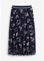 bonprix Midi sukňa zo sieťovinového tkaniva s elastickým pásom, farba modrá, rozm. 38