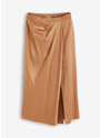 bonprix Saténová sukňa v zavinovacom vzhľade, farba hnedá