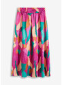 bonprix Potlačená saténová sukňa, farba ružová, rozm. 48