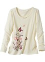 Blancheporte Pyžamové tričko s dlhými rukávmi a stredovou potlačou vanilková 036