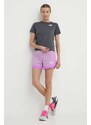 Športové krátke nohavice The North Face Sunriser dámske, fialová farba, vzorované, vysoký pás, NF0A88SETOW1