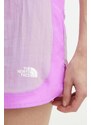 Športové krátke nohavice The North Face Sunriser dámske, fialová farba, vzorované, vysoký pás, NF0A88SETOW1