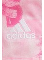 Šortky adidas dámske, ružová farba, vzorované, vysoký pás, IS4253