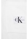 Bavlnená košeľa Calvin Klein Jeans dámska, biela farba, voľný strih, s klasickým golierom, J20J223360