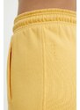 Šortky adidas dámske, žltá farba, jednofarebné, vysoký pás, IW1259
