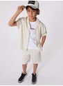 Detská košeľa Karl Lagerfeld béžová farba