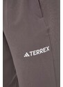 Turistické nohavice adidas TERREX Liteflex šedá farba, IQ3511