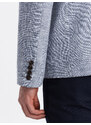 Ombre Clothing Pánske sako REGULAR strihu s ľanom - svetlomodré V3 OM-BLZB-0128