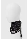 Hodvábna šatka Lauren Ralph Lauren čierna farba,vzorovaná,454943694