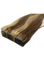 Clipinhair Vlasy pre metódu Invisible Tape / TapeX / Tape Hair / Tape IN 50cm – tmavý melír
