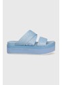 Šľapky Calvin Klein Jeans FLATFORM SANDAL WEBBING IN MR dámske, na platforme, YW0YW01361,