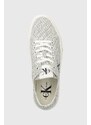 Tenisky Calvin Klein Jeans FLATFORM+ CUPSOLE LOW LACE CS MR dámske, biela farba, YW0YW01420