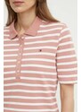 Polo tričko Tommy Hilfiger dámsky, ružová farba, WW0WW39531