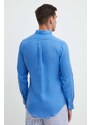 Ľanová košeľa Polo Ralph Lauren pánska,slim,s golierom button-down,710829443