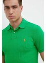 Bavlnené polo tričko Polo Ralph Lauren zelená farba, jednofarebný, 710536856