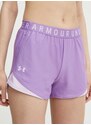 Tréningové šortky Under Armour Play Up 3.0 fialová farba, s potlačou, stredne vysoký pás