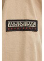Bavlnená košeľa Napapijri A-Boyd dámska, béžová farba, voľný strih, s klasickým golierom, NP0A4HO8N1E1