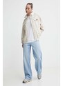 Bunda Tommy Jeans dámska,béžová farba,prechodná,DW0DW17908