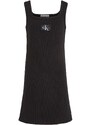Dievčenské šaty Calvin Klein Jeans čierna farba, mini, rovný strih