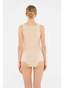 Dagi Women's Tensile Wide Collar Combed Cotton Singlet with Thick Straps.