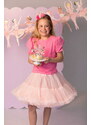 Dievčenské tričko s balónovými rukávmi ružové TUTU
