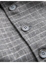 Ombre Clothing Pánska vesta z vlnenej zmesi s károvanými klopami - svetlosivá V2 OM-BLZV-0110