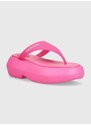 Žabky Love Moschino dámske, ružová farba, na platforme, JA28097I0II39604