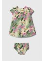 Šaty pre bábätká Guess zelená farba, mini, áčkový strih