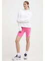 Šortky adidas dámske, ružová farba, s nášivkou, vysoký pás, IS3630