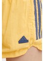 Šortky adidas TIRO dámske, žltá farba, s nášivkou, vysoký pás, IS0722