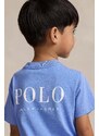 Detské bavlnené tričko Polo Ralph Lauren fialová farba, s potlačou