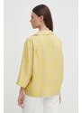 Košeľa Mos Mosh dámska, žltá farba, regular, s klasickým golierom