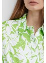 Košeľa MICHAEL Michael Kors dámska, zelená farba, voľný strih, s klasickým golierom