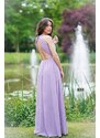 Paris Style Svetlofialové dlhé šaty s holým chrbtom Myriam