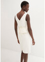 bonprix Svadobné šaty s čipkovaným opaskom na zaviazanie (2-dielna sada), farba biela