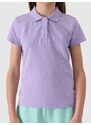 4F Dievčenské regular polo tričko - fialové