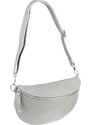 Sivá kožená talianska crossbody kabelka Reni Grande Grigia Nuvole s prídavným pruhom III NovaKabelka.sk