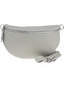 Sivá kožená talianska crossbody kabelka Reni Grande Grigia Nuvole s prídavným pruhom III NovaKabelka.sk