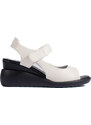 Comfortable white wedge sandals by Sergio Leone