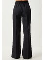 Happiness İstanbul Women's Black Square Collar Woven Vest Trousers Suit