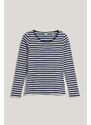 TRIČKO GANT SLIM STRIPED 1X1 RIBBED LS T-SHIRT EVENING BLUE