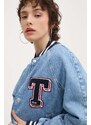 Džínsová bomber bunda Tommy Jeans prechodná, DW0DW18202