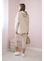 K-Fashion Punto Milano Zimný set mikina + nohavice béžová