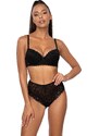 MAT LINGERIE Čierna čipková push up podprsenka Mat Elif M-3802/11 Elif M-3802/11 Elif