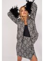MladaModa 2-dielny komplet saka a sukne model 54124 šedý