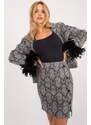 MladaModa 2-dielny komplet saka a sukne model 54124 šedý