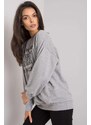 MladaModa Oversize mikina Basile s potlačou šedá