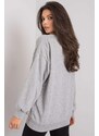 MladaModa Oversize mikina Basile s potlačou šedá